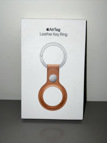 Brand new Sealed Original Apple AirTag Leather Key Ring Golden Brown MMFA3ZM/A