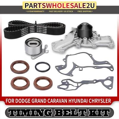 Kit de correa de distribución de 7 piezas con bomba de agua para Dodge Grand Caravan Chrysler Hyundai Foto 1 de 4