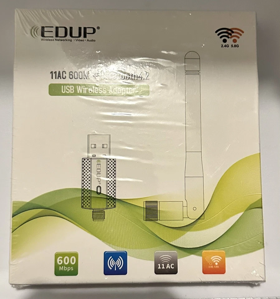 EDUP 11AC 600M + Bluetooth 4.2 USB Wireless Adapter EP-AC1661 ( NEW ) - Image 1 of 2