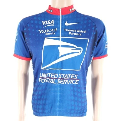 Nike Men Cycling Jersey USPS Post Office Trek VISA Yahoo! Blue Size L - Italy - Image 1 of 4
