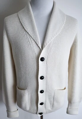 TOM FORD Marfil McQueen Mantón Cuello Cárdigan Bombardero Suéter Talla 52 Euro Grande Foto 1 de 4