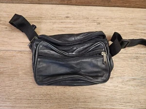 Vintage Bauchtasche schwarz Echtleder - Bild 1 von 4