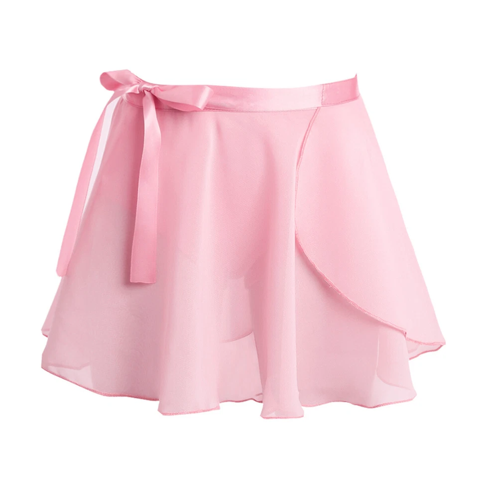 Children Girls Ballet Dance Tutu Skirt Basic Chiffon Mini Pull-On Wrap Skirts - Image 1 of 1