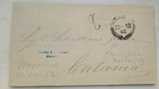 1862 Messina x Catania tassata completa di testo interno.