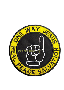 One Way Jesus Peace Salvation Patch Iron Sew On Jeans Jacket Leather Hat A-24