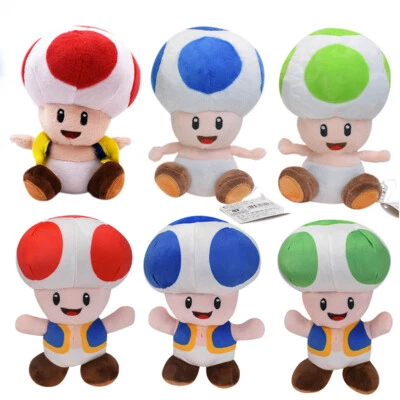 Super Mario Bros Mushroom Toad Plush Toys Soft Stuffed Doll Kids Xmas Gifts - Image 1 of 4