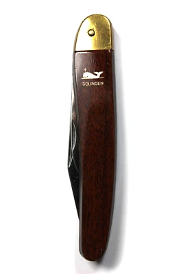 Vintage INOX Solingen Germany Double Blade Folding Knife WHALE Symbol - SCARCE - Image 1 of 4