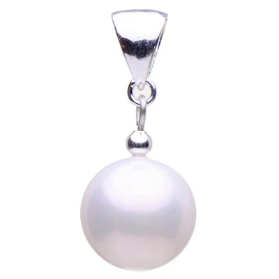 Ciondolo IN Perla di Conchiglia & 925er Argento, Ø 14mm, Crema Bianco, Donna - Immagine 1 di 4