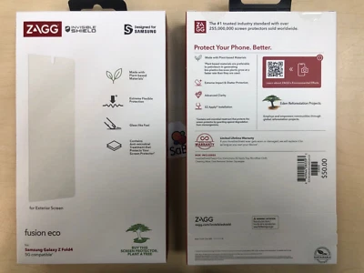 2X Protector de pantalla Zagg Invisible Shield Fusion Eco para Samsung Galaxy Z Fold4 Foto 1 de 4
