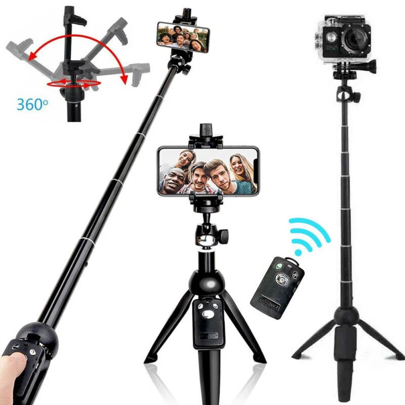 Portable 40" Wireless Remote Selfie Stick Tripod Phone Stand For iPhone Samsung - Image 1 of 4
