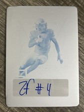 2022 Leaf Trinity, 1/1, Zay Flowers, Cyan Auto, Printing Plate, Ravens, #CA-ZF1