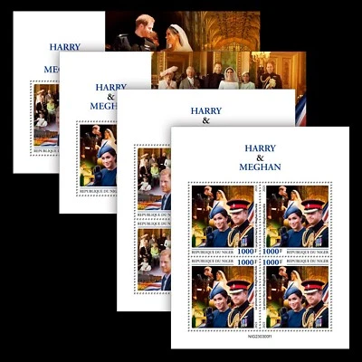 Prince Harry and Meghan Markle MNH Stamps 2023 Niger Collection 4 Sheets - Image 1 of 4