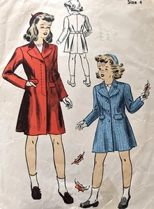 COMPLeTE Unprinted 1940s Vintage Children's Sewing Pattern Du Barry 5923 Coat - Picture 1 of 3