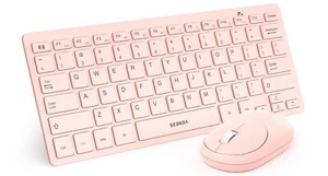 Pink Wireless Keyboard and Mouse Ultra Thin 78 Keys Compact Keyboard Mouse Co... - Picture 1 of 8