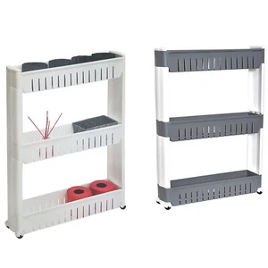 Multi-Purpose Slim Rolling Cart - 3-Tier Utility Organizer for Bathroom, Kitchen - Picture 1 of 21