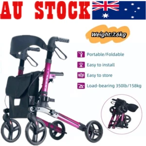 Foldable Walking Frame Rollator Mobility Walker Wheels Aid Elderly Disability - Picture 1 of 9
