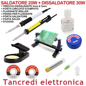 SALDATORE 20W DISSALDATORE 30W POMPA ASPIRA STAGNO FLUSSANTE TRECCIA DISSALDANTE - Imagen 1 de 11