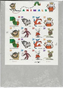 FAVORITE CHILDREN'S BOOK ANIMALS STAMP SHEET - USA #3987-#3994 39 CENT 2006 - Bild 1 von 1