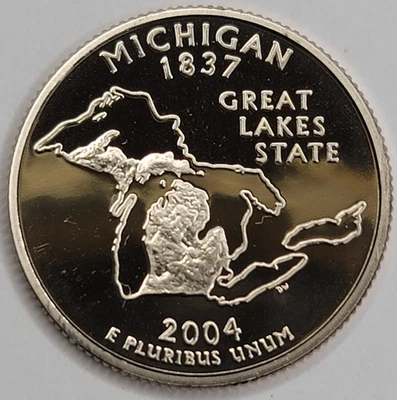 2004 S QUARTER GEM PROOF DCAM MICHIGAN - CN-CLAD - Image 1 of 4