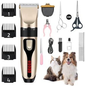 Dog Grooming Kit & Paw Trimmer-Low Noise Electric Quiet Clippers Set, Recharg... - Picture 1 of 9