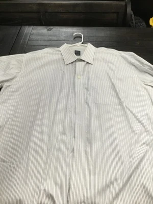 Joseph  andFeiss dress shirt 18.5 x 34/35 White With Blue Strips - Image 1 of 3