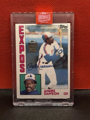 Topps Archives Signature Series Andre Dawson 2019 automático/09 exposiciones patio 1984 Topps Foto 1 de 4