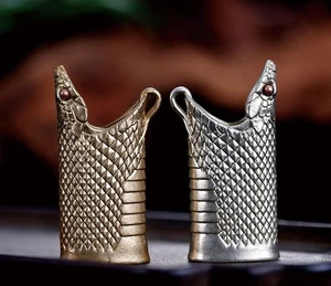 Una testa di serpente fatta a mano guscio in ottone/rame bianco per Bic J5 - Foto 1 di 17