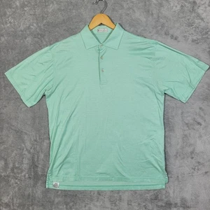 Peter Millar Polo Shirt Mens M Mint Green Short Sleeve Forest Dunes Golf Club - Picture 1 of 9