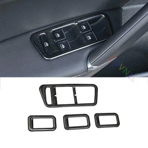 Glass Window Lifting Lock Panel Trim For VW Golf MK7 MK7.5 2014-2019 Black Steel - Picture 1 of 13