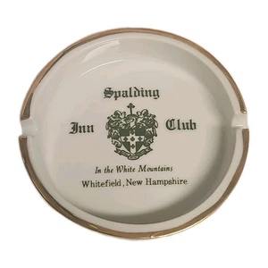 Vintage Spalding Inn Club In White Mountains White Ceramic Ashtray Whitefield NH - Picture 1 of 3