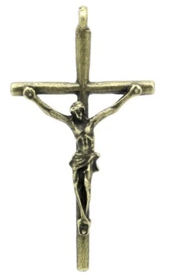JESUS AM KREUZ ANHÄNGER - 6CM GROß - TALISMAN - GLÜCKSBRINGER - BIBEL / KREUZ