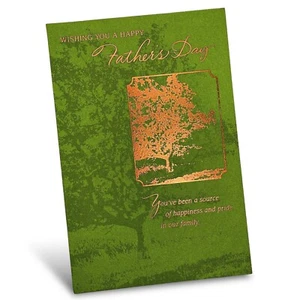 Tarjeta sincera del Día del Padre, ""Árbol dorado en verde"" de Hallmark + sobre - Imagen 1 de 5