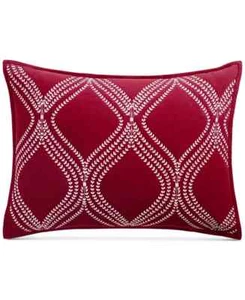 Martha Stewart Gramercy Gate Reversible Ogee Quilted Pillow Sham STANDARD Merlot - Picture 1 of 1