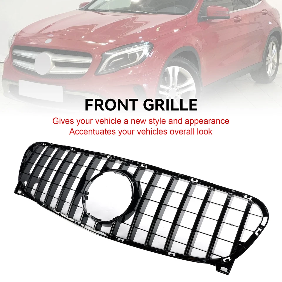🚀Front Radiator Grille Grill For Mercedes Benz GLA-Class W156 GLA45 2013-2017 Foto 1 de 4
