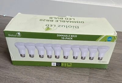 10 Pack Bioluz LED BR20 LED Bulb Dimmable 7W = 50 Watt Replacement Soft White  - Image 1 of 4