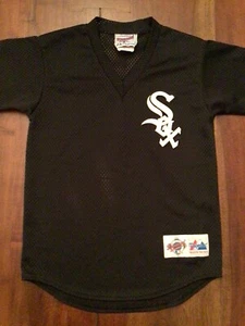 Chicago White Sox SEWN Pullover Jersey Boys Medium Home Black - Picture 1 of 9