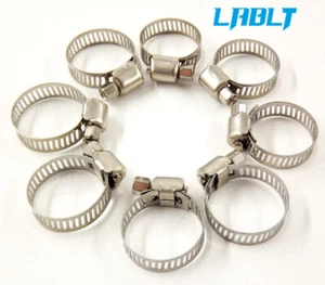 LABLT 50Pcs 3/4"-1 Stainless Steel Adjustable Drive Hose Clamps Fuel Line Clips - Picture 1 of 6