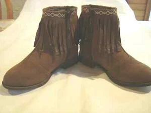 Neu Kinder Mädchen Größe 11 BongoGirls Skylar Western Fransen Stiefel braun - Bild 1 von 2