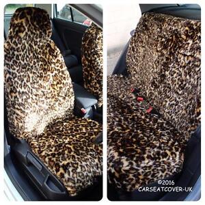 For Suzuki Baleno  - LEOPARD Faux Fur Furry Car Seat Covers - Full Set