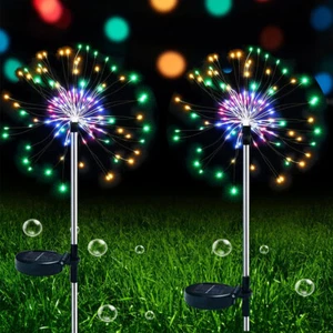 LED Solarleuchte Feuerwerk Licht Lichterkette Solarlampe Außen Garten Rasenlicht - Bild 1 von 39