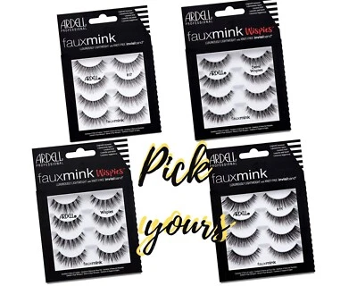 Ardell False Eyelashes-4 Pairs Fauxmink -811/817/Demi Wispies/Wispies-Pick Yours - Image 1 of 4