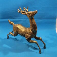 Vintage Brass Deer Elk Buck Desktop Shelf Decor