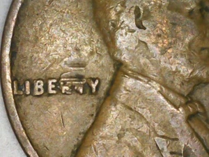 1919 Lincoln Wheat Cent Obverse Liberty Striking Error Circulated US Mint Coin - Picture 1 of 4