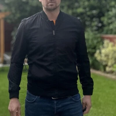 Zara Sports Coat Men's Size Medium Black Windbreaker Festival Rain Jacket / Coat - Image 1 of 4