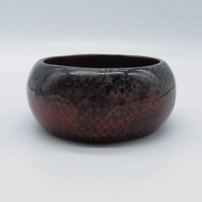 Snake Skin Pattern Statement Bracelet Chunky Funky Bold Bangle Black Red 8.5" - Image 1 of 4