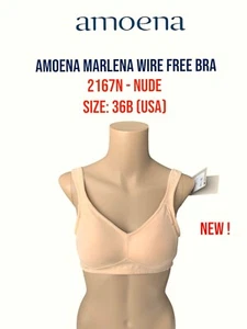 Amoena Marlena Wire Free Bra 2167N Size 36 B Nude Mastectomy No Padding - New ! - Picture 1 of 5
