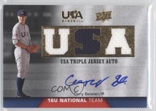 2009 USA Baseball Box Set Triple Jersey 16U National Team Cory Geisler Auto