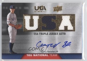 2009 USA Baseball Box Set Triple Jersey 16U National Team Cory Geisler Auto
