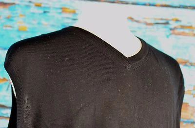 Bugatchi Uomo Chaleco Golf Hombre Chaleco Algodón Mercerizado Talla XL Negro Cuello en V XL Foto 1 de 4