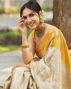 Designer Rainbow Beautiful Saree Indian Women's Bollywood Pakistani Sari Blouse - Picture 1 of 8